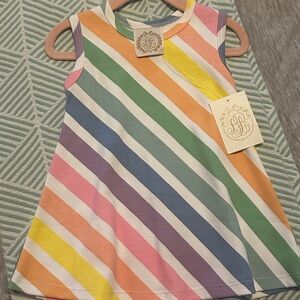 The Beaufort Bonnet Company Rainbow Striped Tank Dress